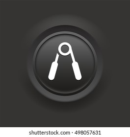 Hand Press Exercise on Black Bevel Round Button