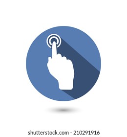  hand with pressed finger.Flat style design