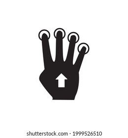 hand presses a button icon. Hand cursor sign icon. Hand pointer symbol. Flat icon vector. Touch icon perfect line style.
