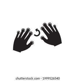 hand presses a button icon. Hand cursor sign icon. Hand pointer symbol. Flat icon vector. Touch icon perfect line style.