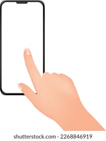 Presión manual de pantalla de smartphone, vector