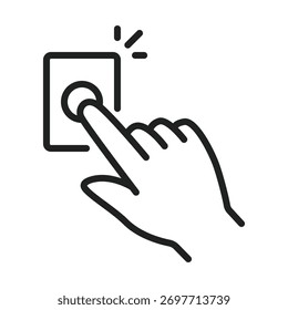 Handdrucktastensymbol, minimaler Linienstil