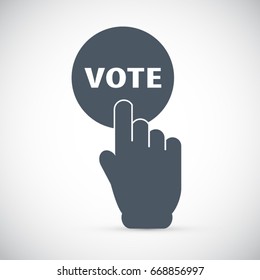 Hand Pressing Button Text Vote Icon Stock Vector (Royalty Free) 668856997