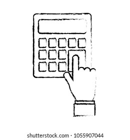hand pressing calculator button financial