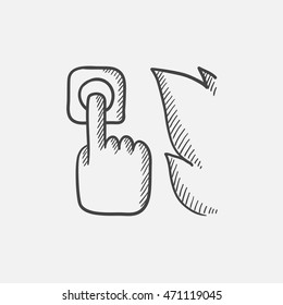 Icono de boceto del botón de alarma contra incendios para web, móviles e infografías. Icono aislado del vector dibujado a mano.