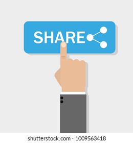 hand pressing icon share vector icon illustration flat design
