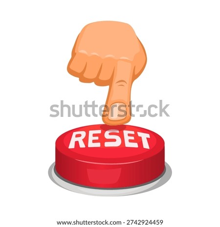 Hand Pressing Reset Button Illustration Vector