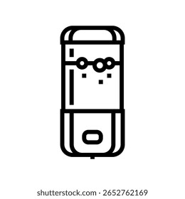 hand pressing soap pump line icon vector. hand pressing soap pump sign. isolated contour symbol black illustration