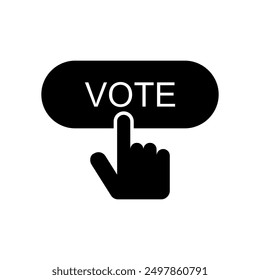 Hand pressing vote button icon, Polling, Voting election with hand sign,vector illustration isolated white background.