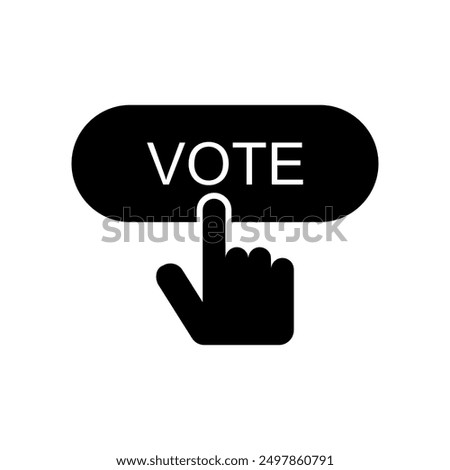 Hand pressing vote button icon, Polling, Voting election with hand sign,vector illustration isolated white background.