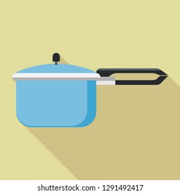 Hand pressure cooker icon. Flat illustration of hand pressure cooker vector icon for web design