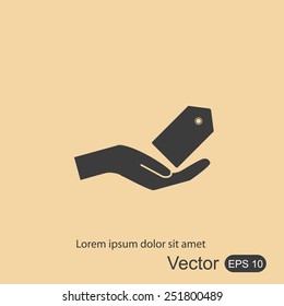 Hand and price tag