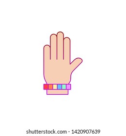 Hand, pride day icon. Element of color world pride day icon. Premium quality graphic design icon. Signs and symbols collection icon