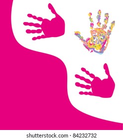 hand print abstract color background
