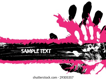Hand print grunge background