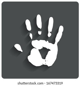 Hand Print. Human Handprint Icon. Vector Illustration.