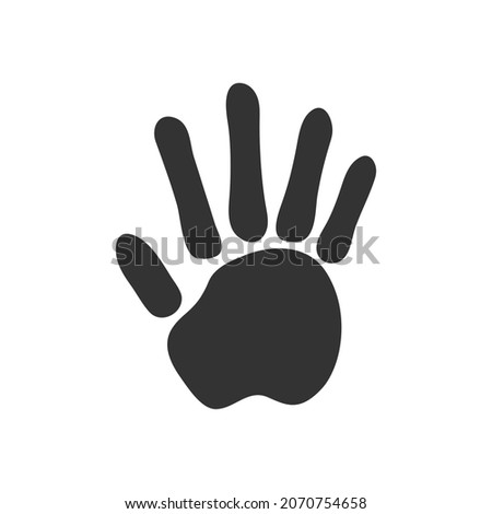 Hand print icon. Flat design vector illustration isolated on white background.