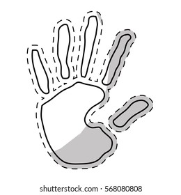 hand print icon image vector illustration design 