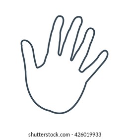 hand print icon isolated on white background. vector illustration icon