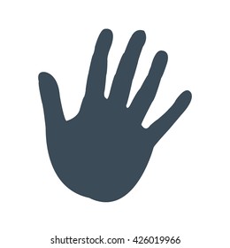 hand print icon isolated on white background. vector illustration icon