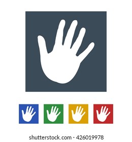 hand print icon isolated on white background. vector illustration icon