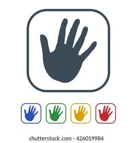 hand print icon isolated on white background. vector illustration icon