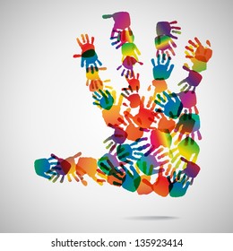 Hand Print icon, vector illustration