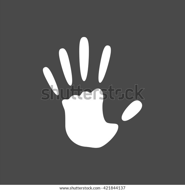 Hand Print Icon Vector Hand Print Stock Vector (Royalty Free) 421844137 ...