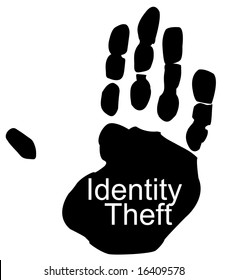 hand print with identity theft - having identity stolen