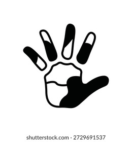 Hand Print Hand Impression Fill Icon: Kids Art Craft