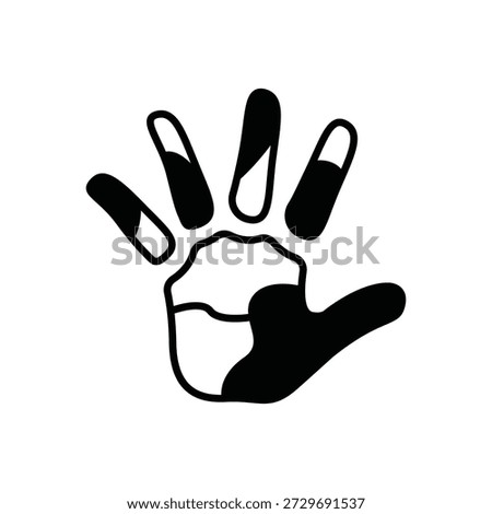 Hand Print Hand Impression Fill Icon: Kids Art Craft