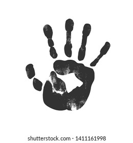 Hand print isolated on white. Vector illustration.