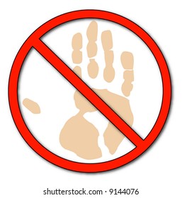 hand print with not allowed - don't touch - vector