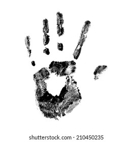 Hand print on white background. Vector illustration.