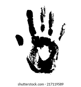 Hand print on white background. Vector illustration.