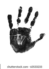 Hand print on white background, vector illustration