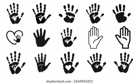 Hand Print Silhouette. Handprint Clipart.