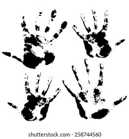Hand print, skin texture pattern, vector illustration.