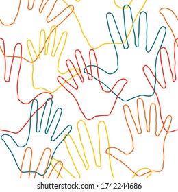 Hand Print Surface Pattern Design, Repeating Colourful Pattern for Backgrounds, Wallpaper, Prints and Textiles