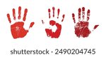 hand print vector design red blood isolated white background
