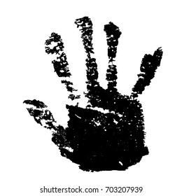 Hand Print Vector Isolated on White Background.