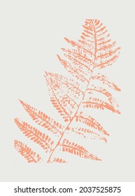 handgedruckter Waldfarn (bearbeitbares Vektorplakat)