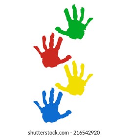 hand prints isolated on white background