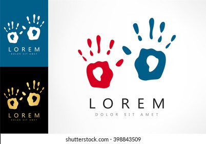 Hand prints vector logo