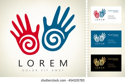 Hand prints vector logo