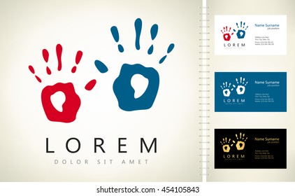 Hand prints vector logo design