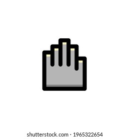 Hand Privacy Icon, isolated on white. User Interface Outline Icon.

