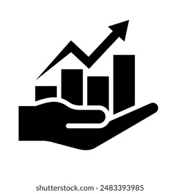 Iconos de ganancias de mano. Gráficos de crecimiento gráficos línea iconos conjunto. Elementos de datos, barras y tartas, diagramas, infografías empresariales. Visualización de estadísticas y análisis de datos. El crecimiento financiero. Aumentar las ganancias.