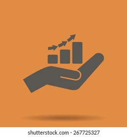 hand and profit vector icon