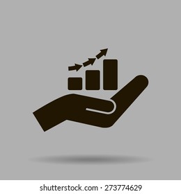 hand and profit vector icon